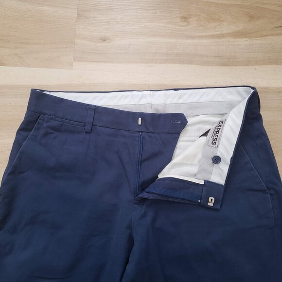 Express Straight Leg Trouser Pants Navy Blue Size 32 x 30 - Picture 4 of 10